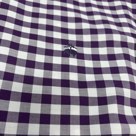 Brooks Brothers 346 Mens XL Purple Check Plaid Long Sleeve Button Down Shirt - Picture 3 of 5